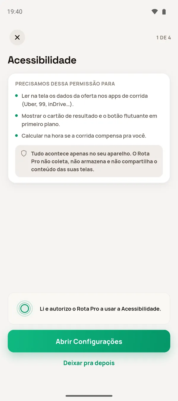 Consentimento da acessibilidade