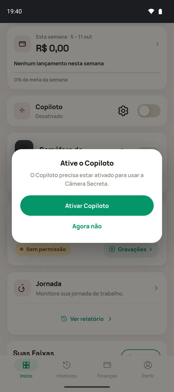 Aviso Ative o Copiloto