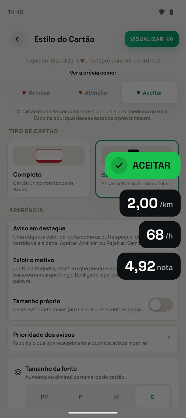 Prévia do cartão Secundário