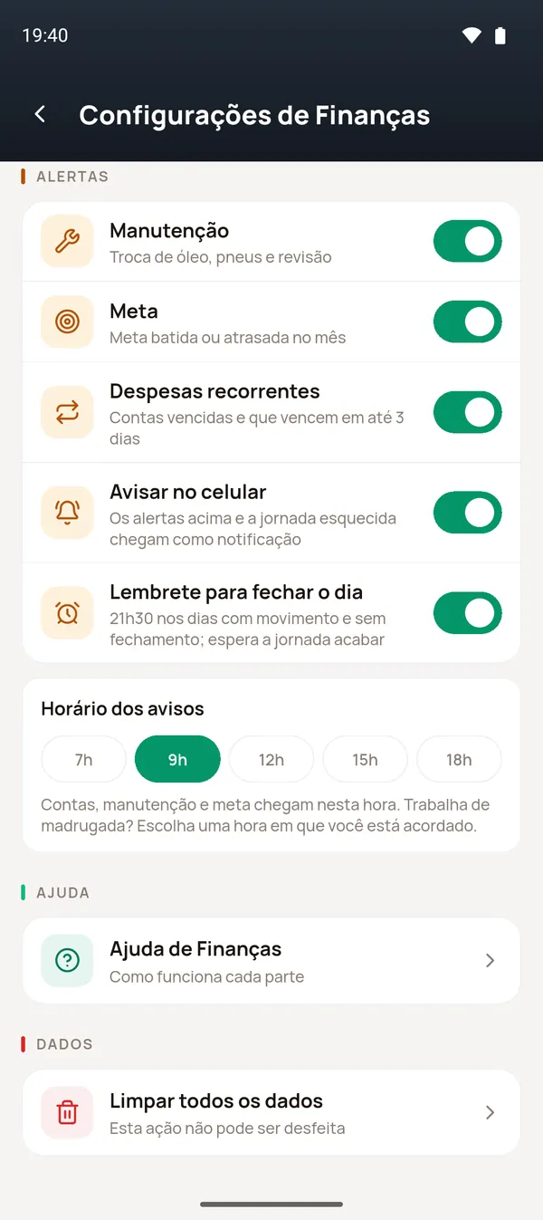 Alertas do Finanças