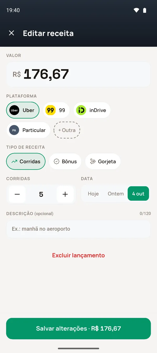 Editar receita