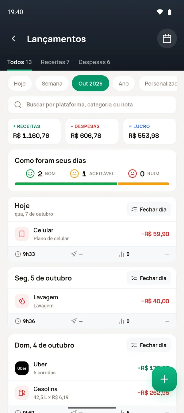 Lançamentos do mês