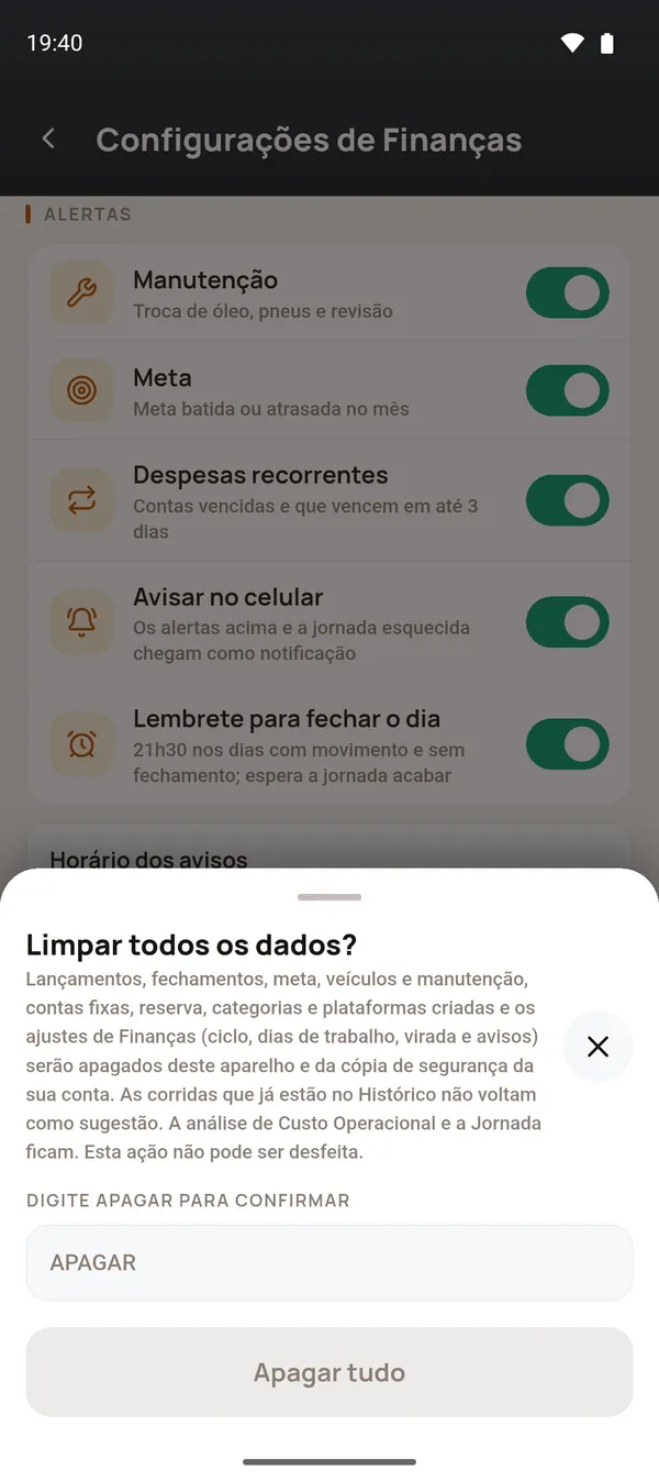 Limpar todos os dados