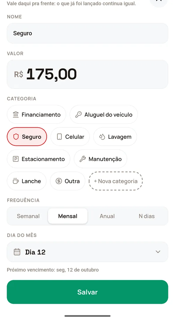 Editar recorrente