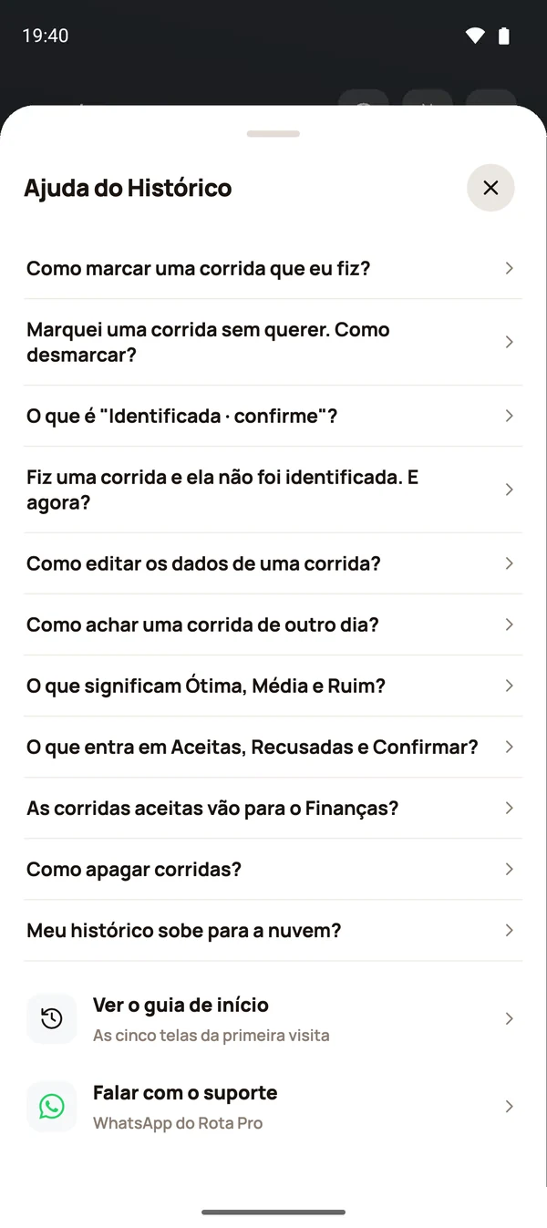 Ajuda do Histórico