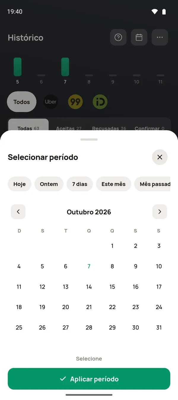 Selecionar período