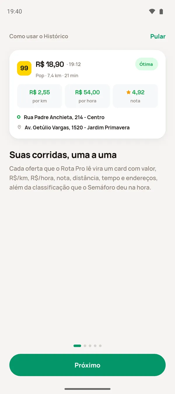 Guia: Suas corridas, uma a uma