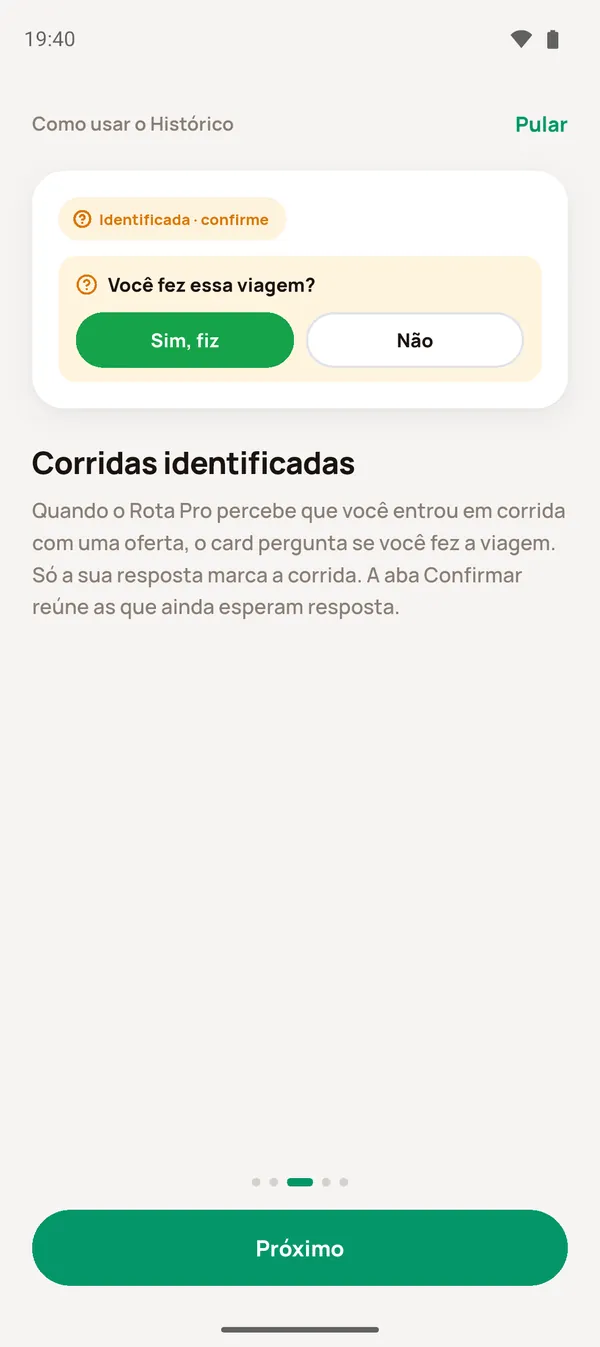 Guia: Corridas identificadas
