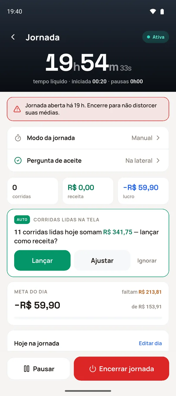 Jornada aberta há 19 horas
