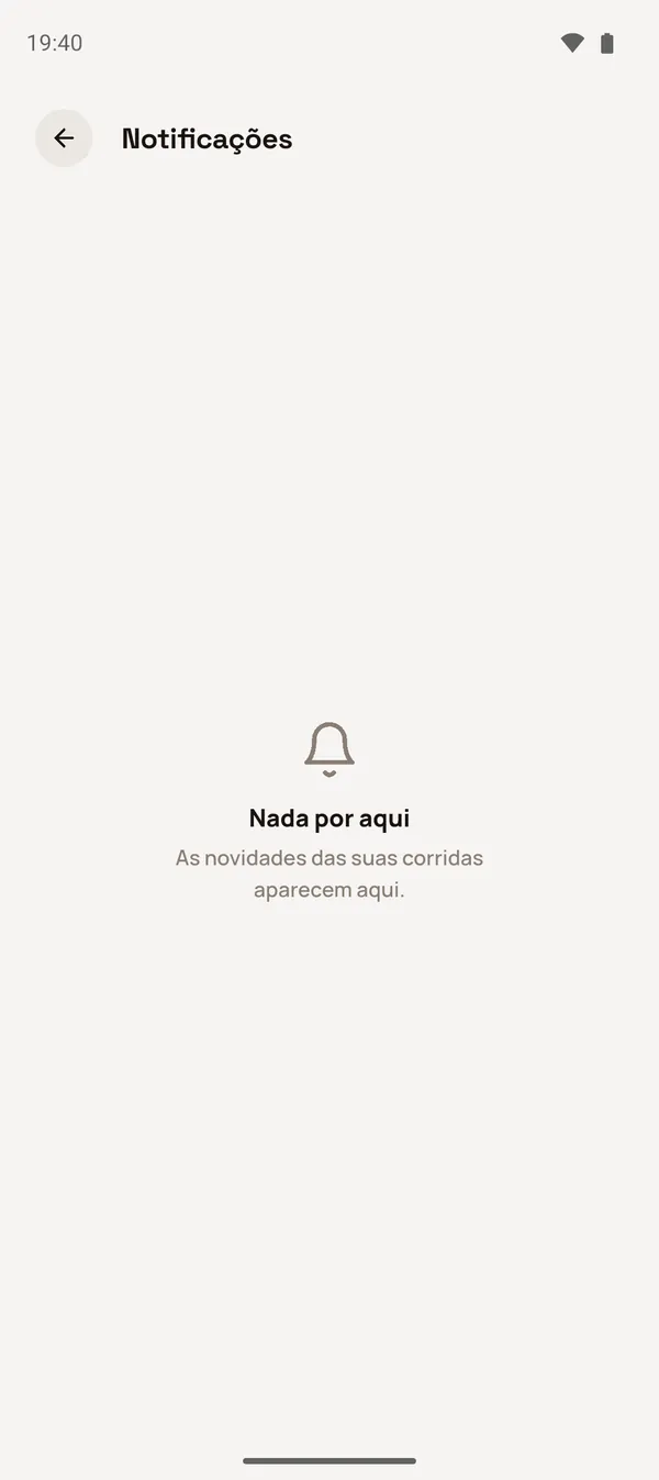 Notificações vazias