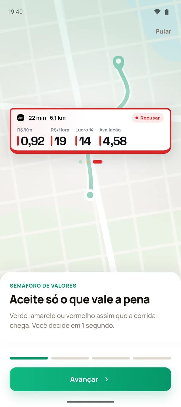 Tela 1: Aceite só o que vale a pena