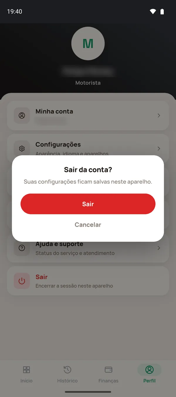 Sair da conta