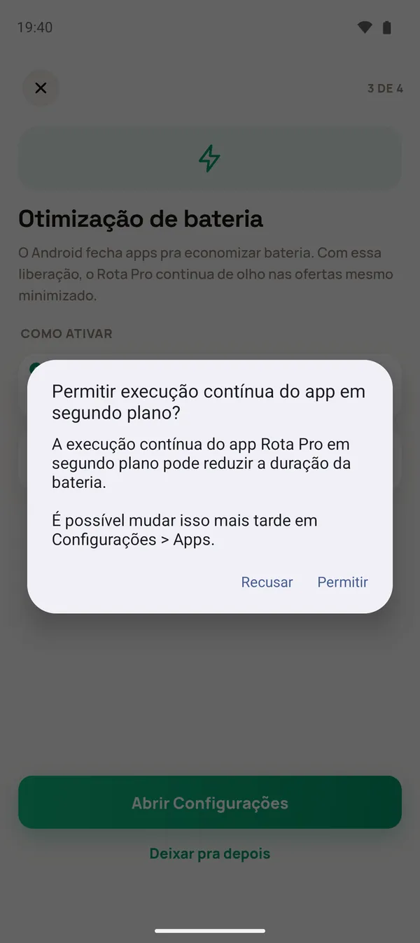 Pergunta do Android sobre execução em segundo plano