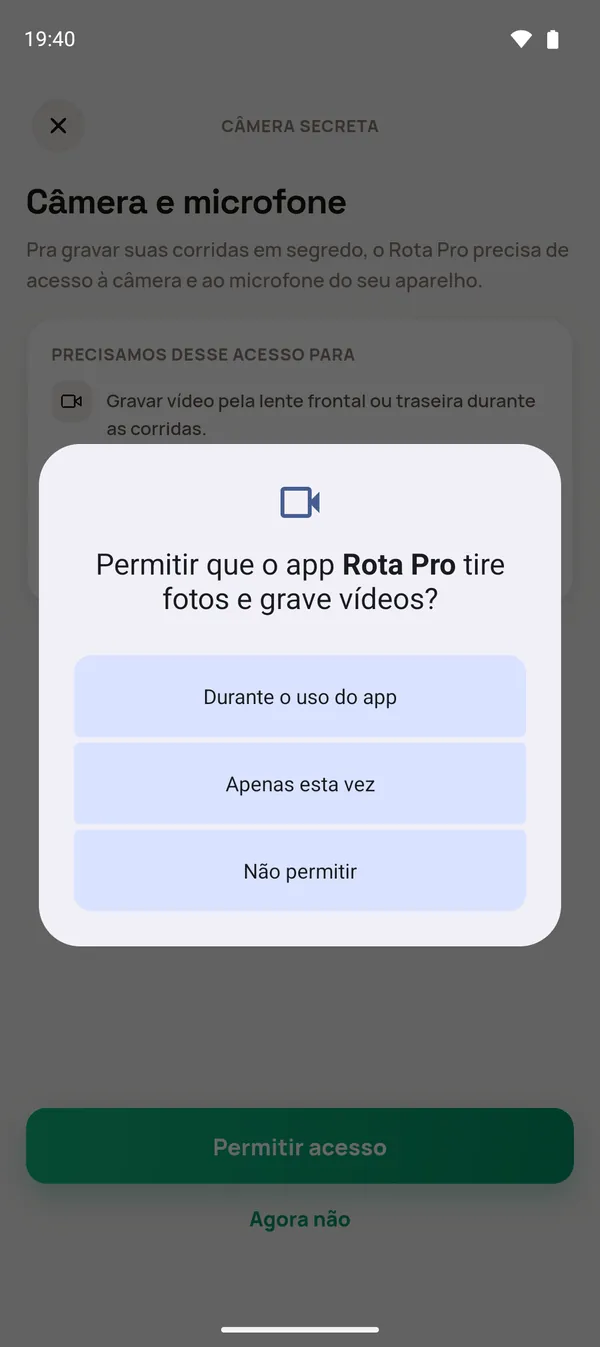 Pergunta do Android para câmera