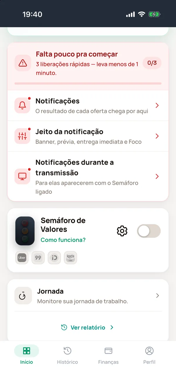 Cartão Falta pouco pra começar no iPhone