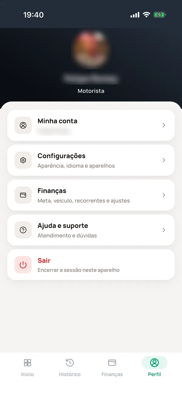 Aba Perfil no iPhone