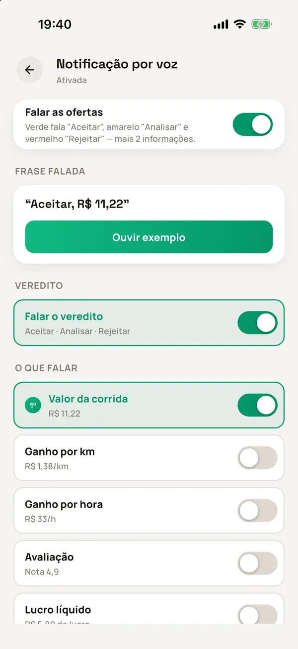 Notificação por voz no iPhone