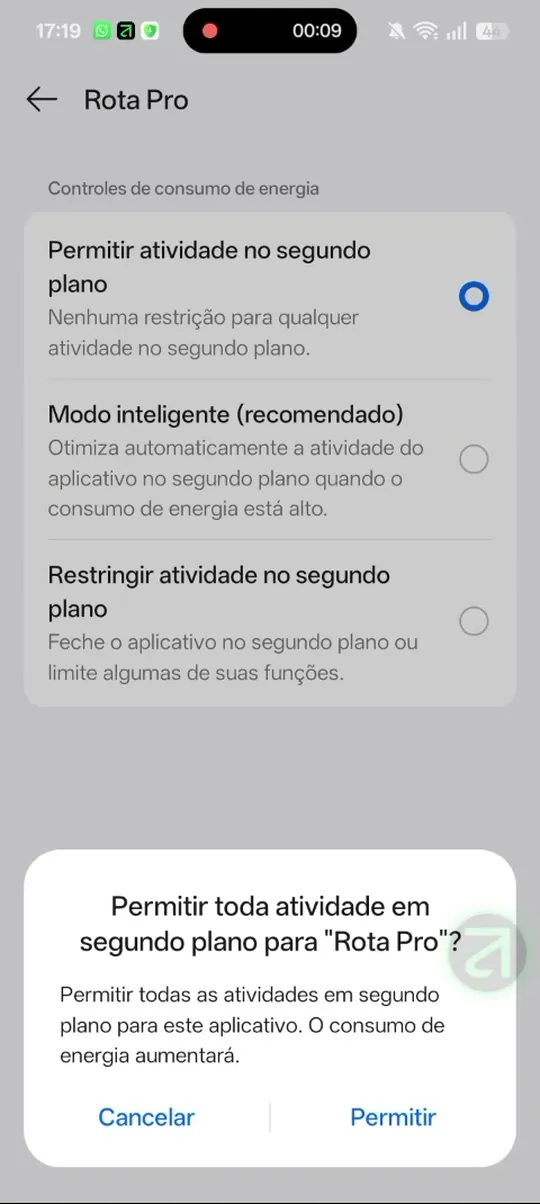 Toque em “Permitir”