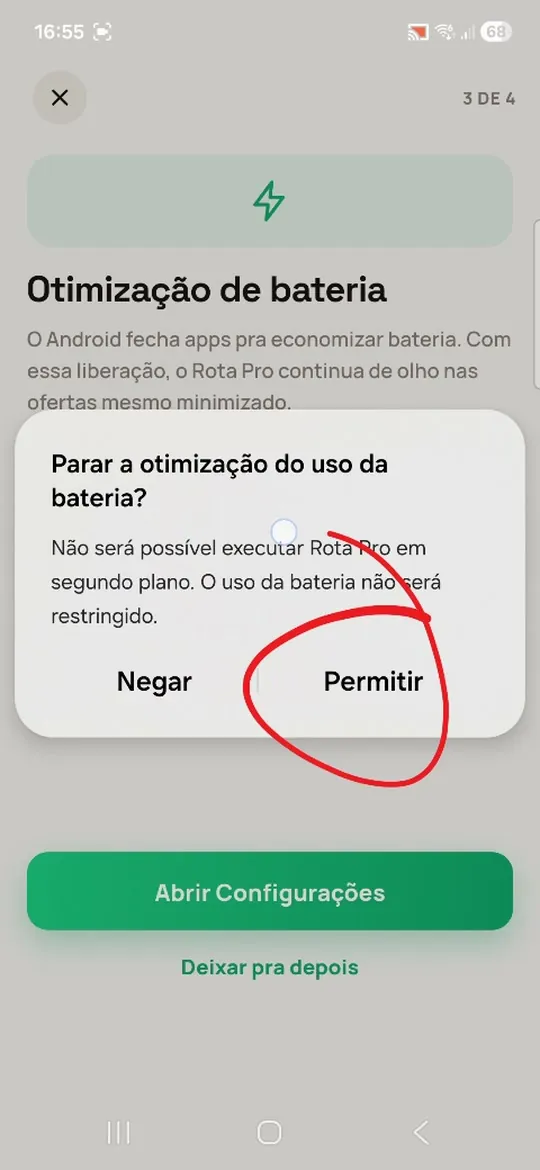 Toque em “Permitir”