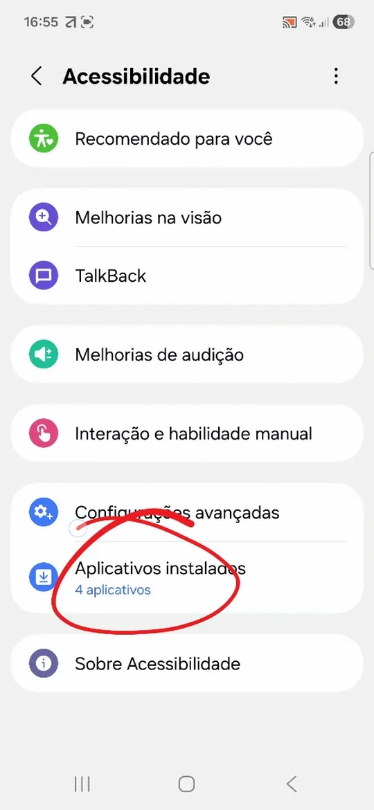 Toque em “Aplicativos instalados”