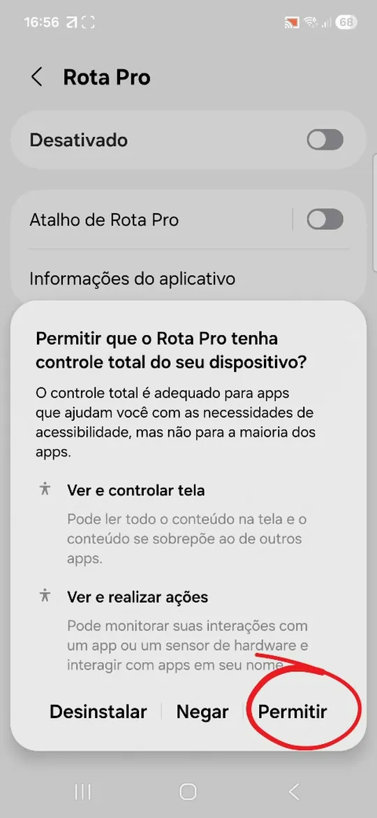 Toque em “Permitir”